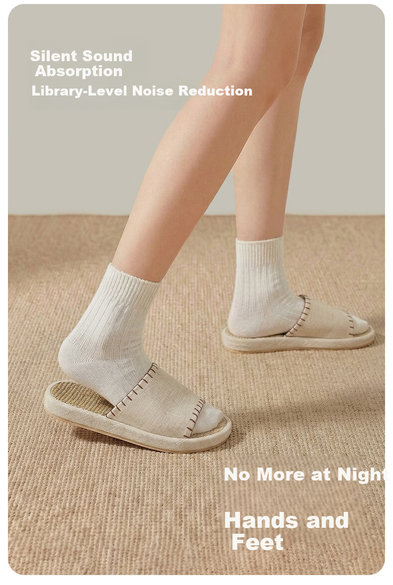 Puxi Odor-Free Indoor Thick-Soled Japanese Style Linen Slippers for Couples Women Mint Green Size 36-37 9