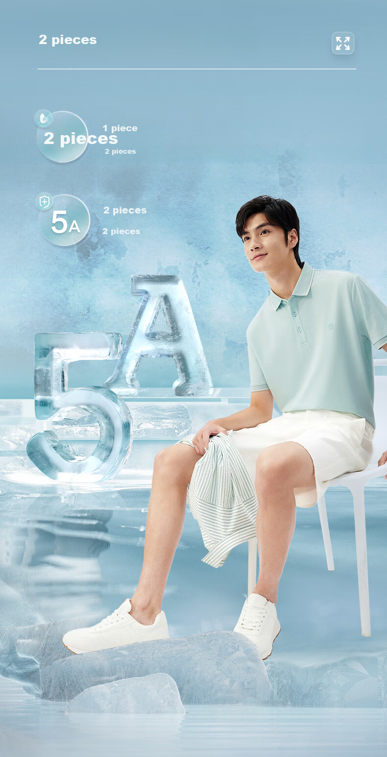 Hodo [Modal Silk] Short-Sleeve Ice Silk Antibacterial Cool-Feeling Polo Shirt, Men's Comfortable Elastic Collar T-Shirt 3