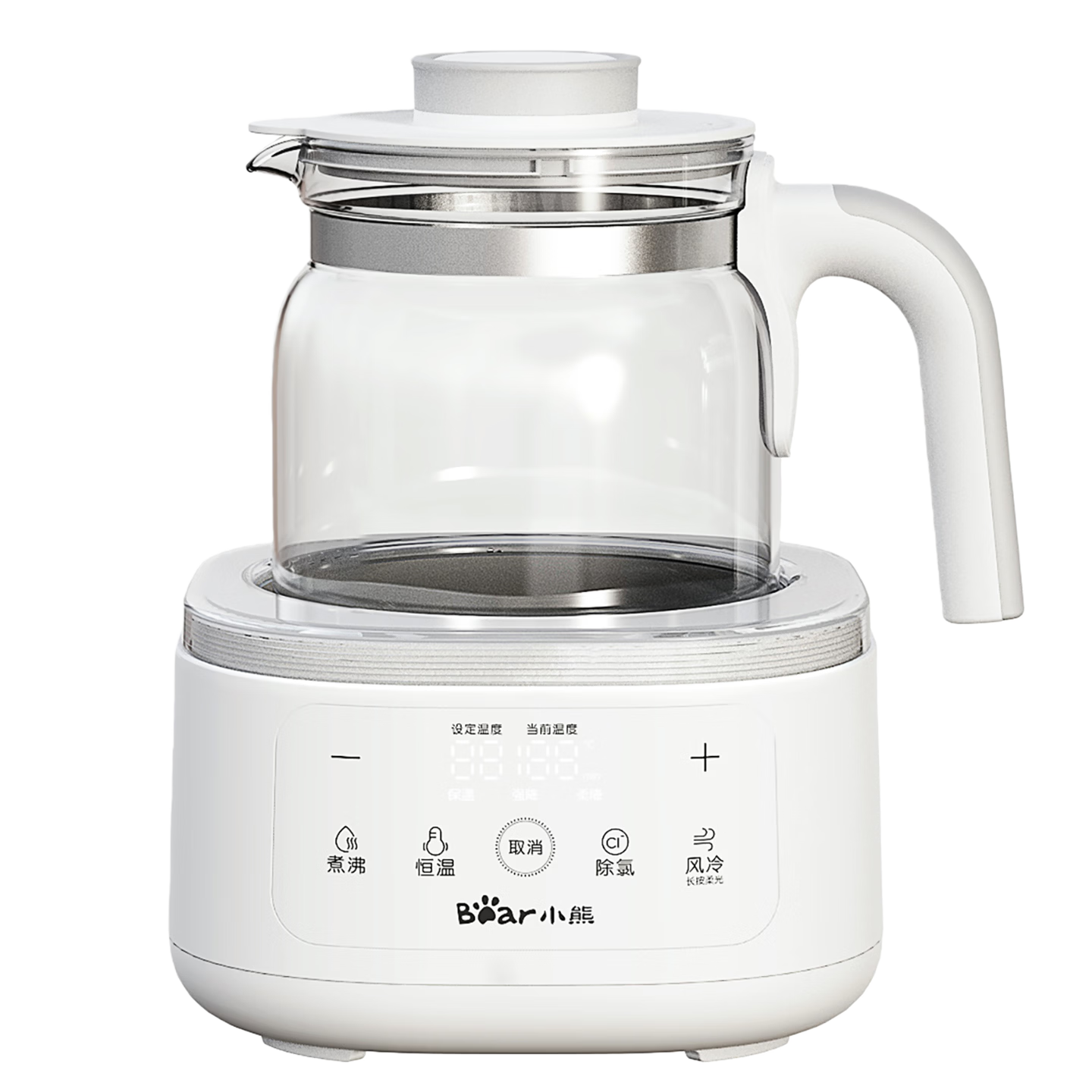 Bear Glass Temperature-Controlled Kettle 1.3L Baby Formula Warmer Hot Water Kettle with Rapid Air Cooling