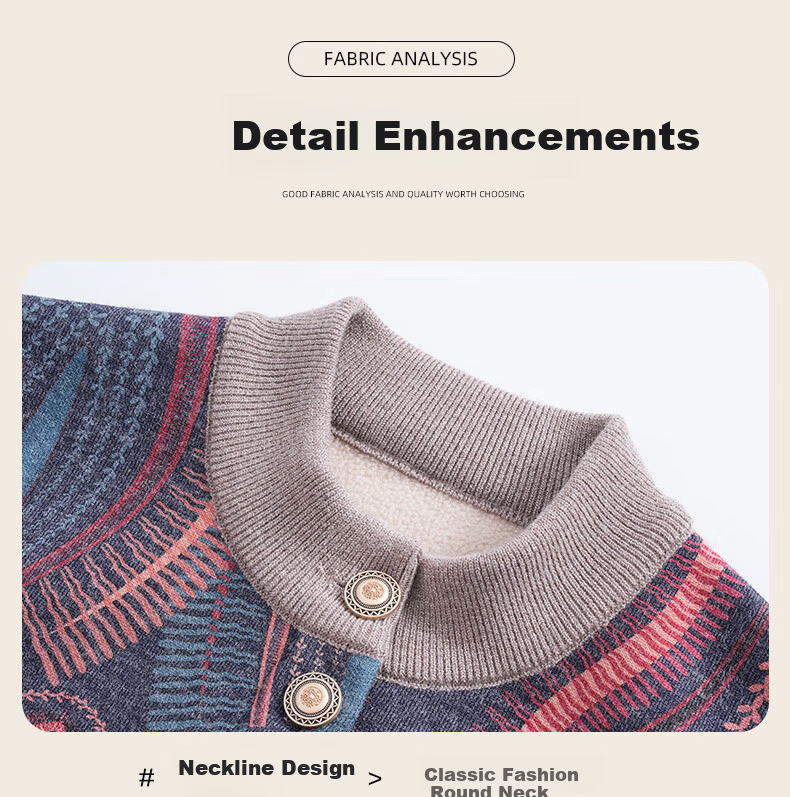 Fengxiao Mama Winter Jacket 2025 New Middle-aged Women's Knitted Top Elderly Autumn Winter Fleece Cardigan Sweater 6