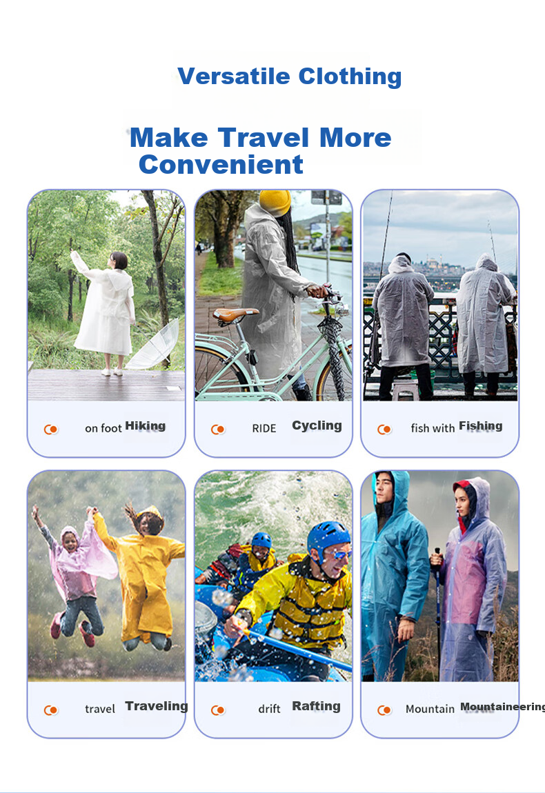 Lelandi Electric Bicycle Raincoat, One-Piece Thickened Extended Heavy Rain Protection Cycling Poncho with Double Brim, Blue L1185 7