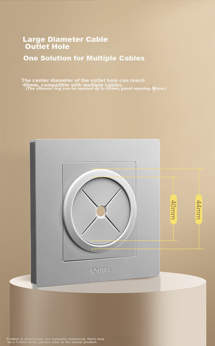 BULL G31 Series Blank Panel with Hole Cover for Cable Entry and Exit G31B104 Starry Gray Switch Socket 4