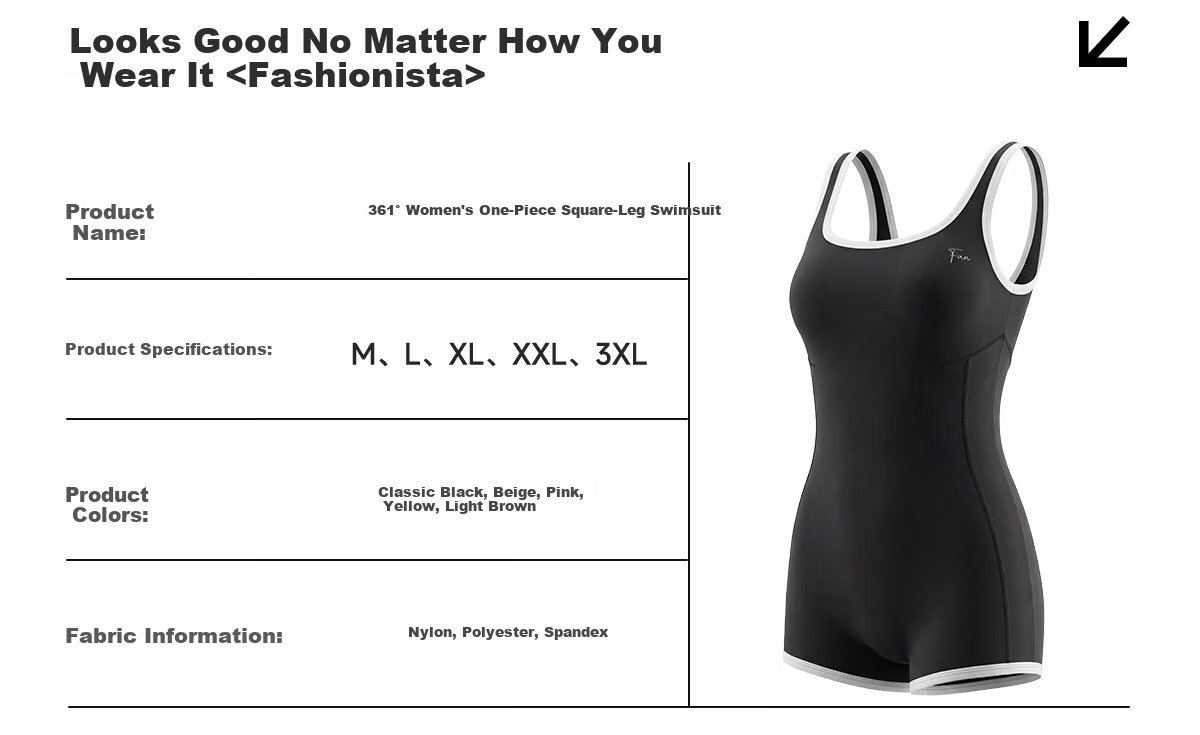 361° Women's One-Piece Sleeveless Square-Leg High-End Racing Training Swimsuit Spa Swimwear 12