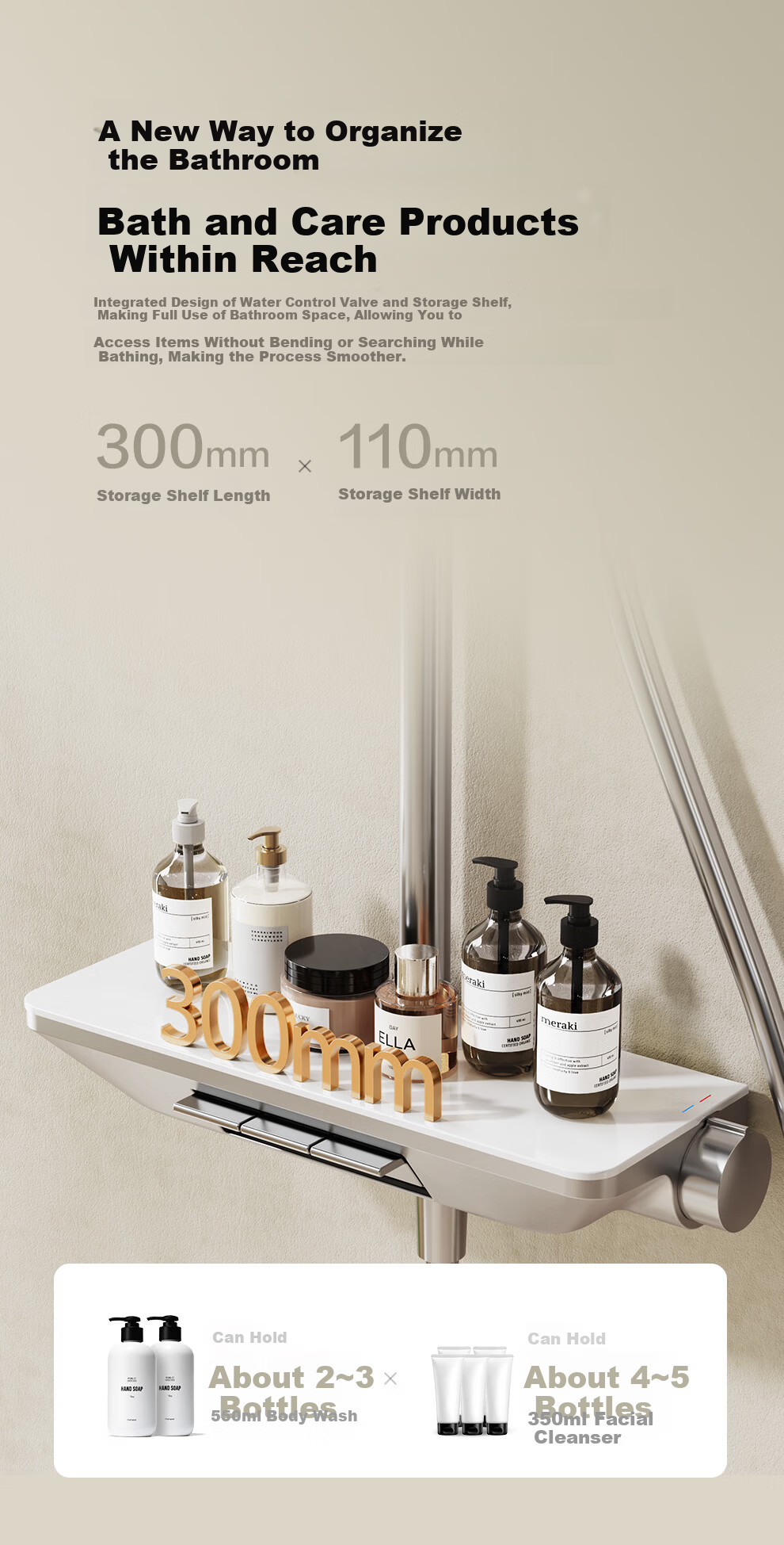 ARROW K150 Shower Set Three-Function Pressurized Spray Head Piano Key Giant Screen Top Spray AE33192MZCP 7