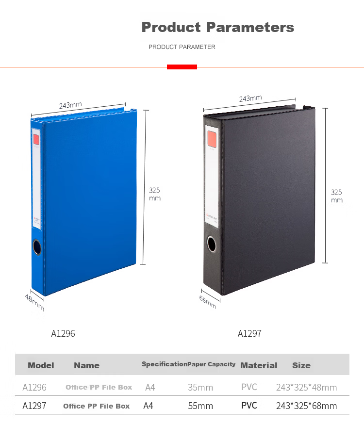 COMIX 68mm Durable Magnetic PVC Thickened File Box Document Box A4 Storage Box Office Stationery Blue EA1014 3