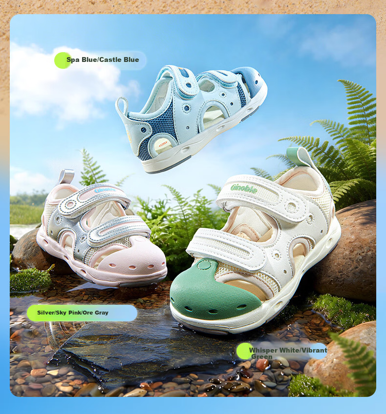 Ginoble Kids Toddler Walking Shoes 1-5 Years Boys Girls Summer 2026 Breathable Sandals GW1877 Whisper White 3