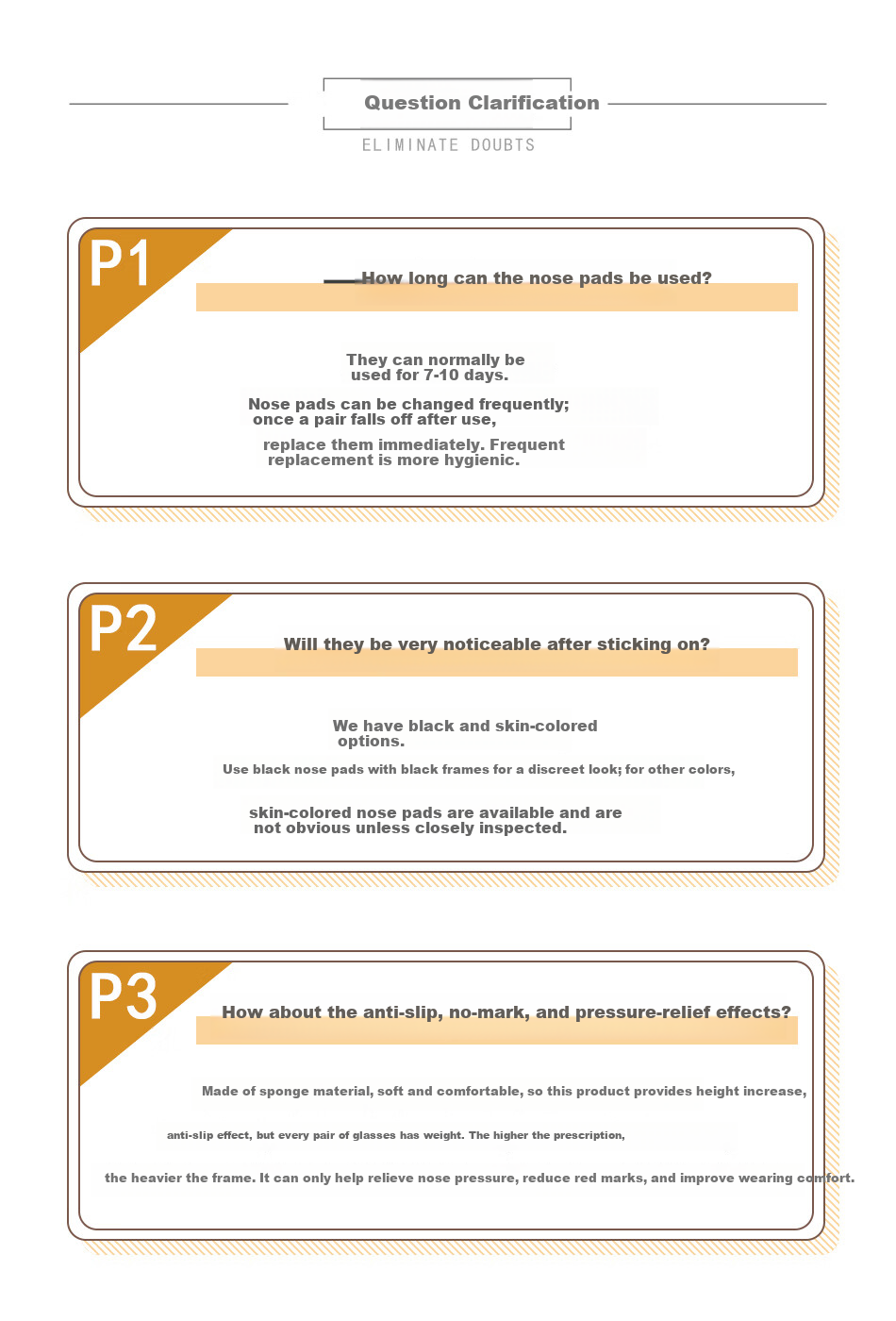 SooGree Sponge Nose Pads for Glasses Anti-Slip Anti-Fall Pressure Relief Heightening Pads Adhesive Fixators 10