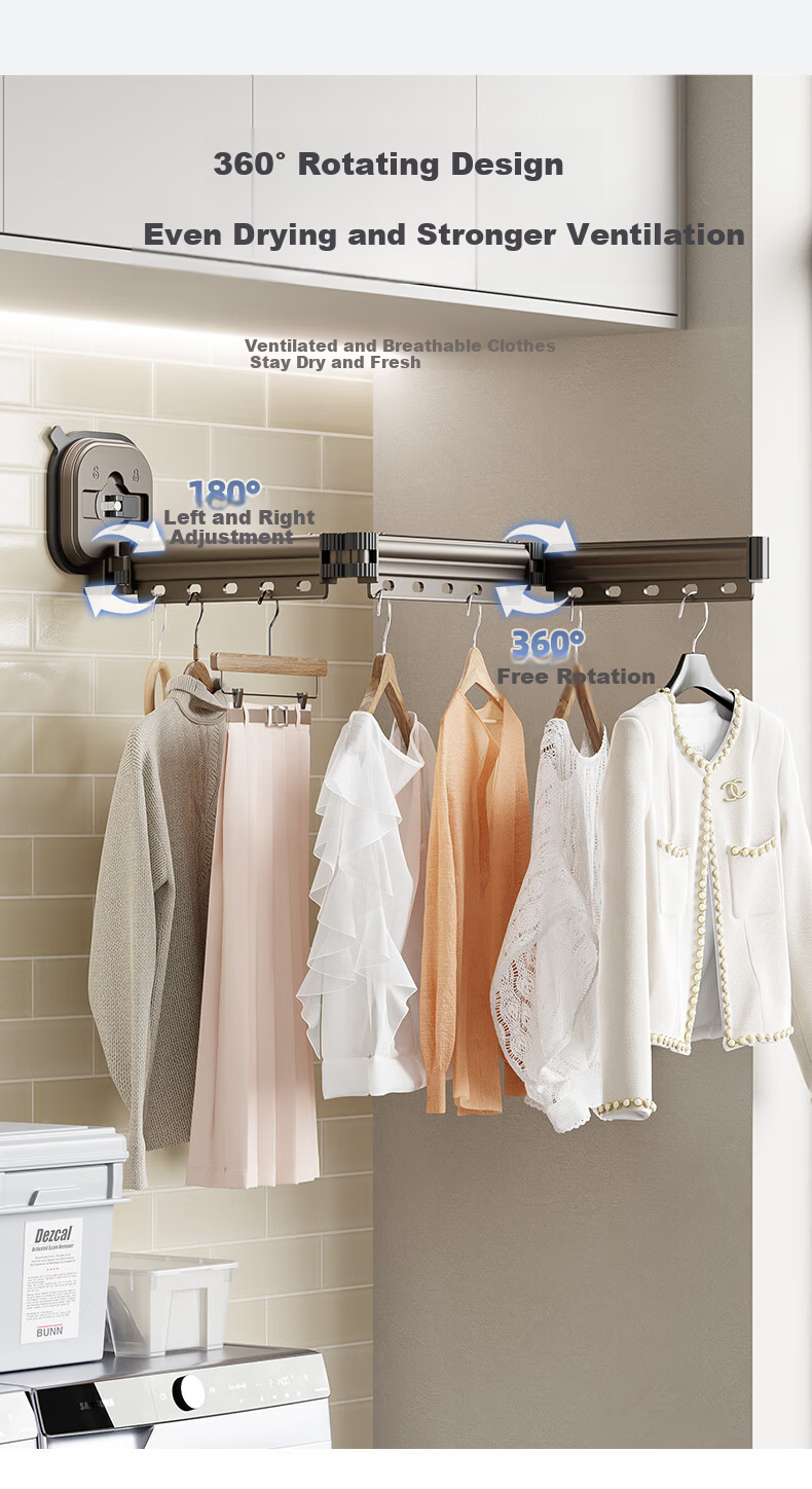 JEKO&JEKO Stainless Steel Telescopic Clothes Drying Rod Clothes Hanger Pole Forked Drying Rod 4