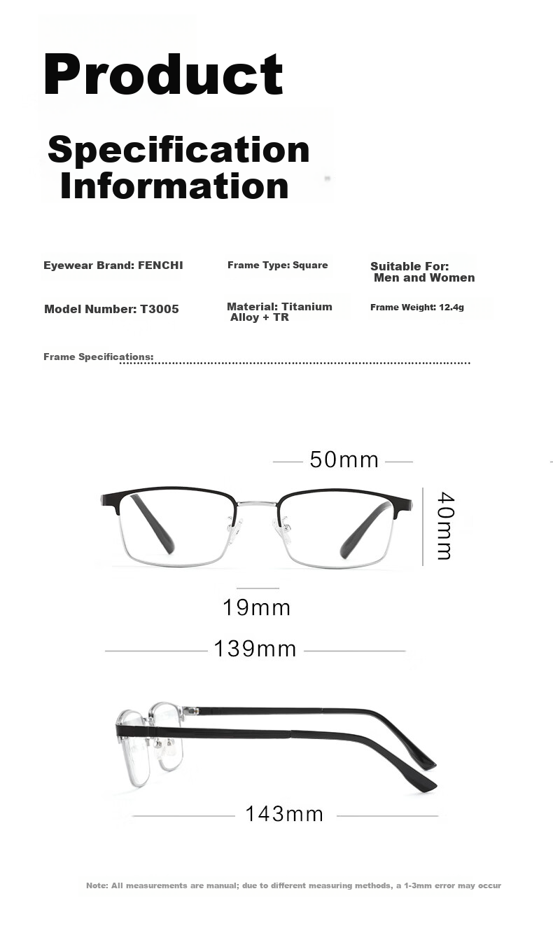 FENCHI Donghai Crystal Reading Glasses HD Ultra-Light Anti-Fatigue Titanium Alloy Men Women Middle-Aged Elderly Presbyopia Glasses 13