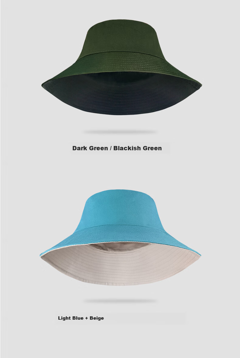 XUEXIMAN Men's Fisherman Hat Large Size Sunshade Black Simple Sun Hat Women's Sun Protection Hat 16