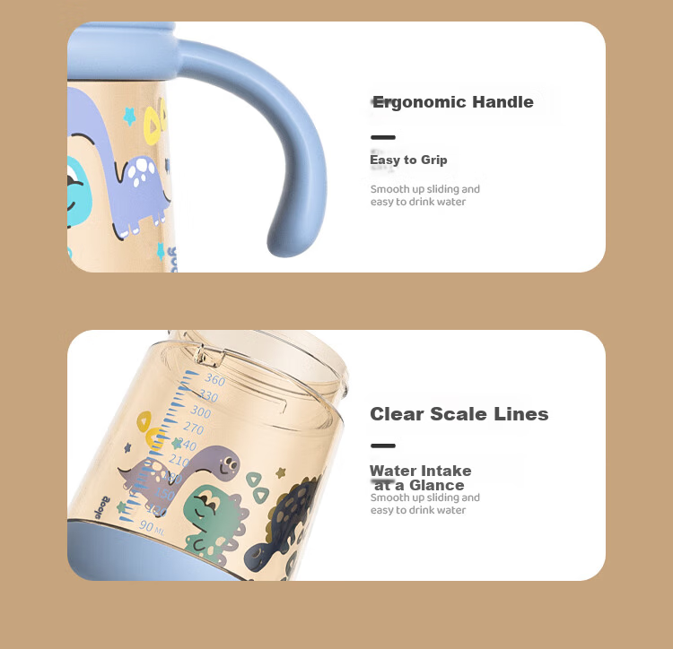 Goole Kids Children's Water Cup for 6+ Months Baby Training Cup PPSU Straw Bottle Kindergarten Drinking Cup 14