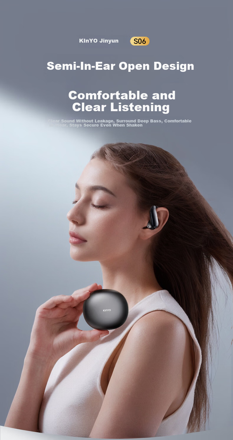 KINYO Berlin Sound Wireless Bluetooth Bone Conduction Earphones 2025 Latest Model, Comfortable Long Wear, Sports Running, Deep Bass, Long Battery Life 4
