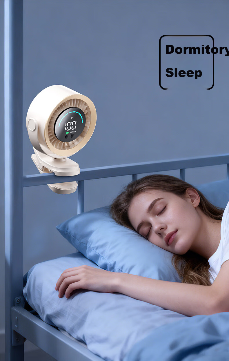 AUX Heavy-Duty New Desktop Cooling Small Portable Electric Fan Silent Digital Display Desktop Air Conditioner Circulation Fan Office Student Dormitory Long Battery Life USB Charging 16