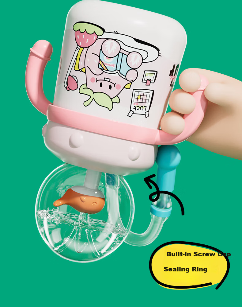 Comobebe Kids Insulated Water Bottle Whale Spray Cup Girls Cute Straw Cup Baby School Use 7
