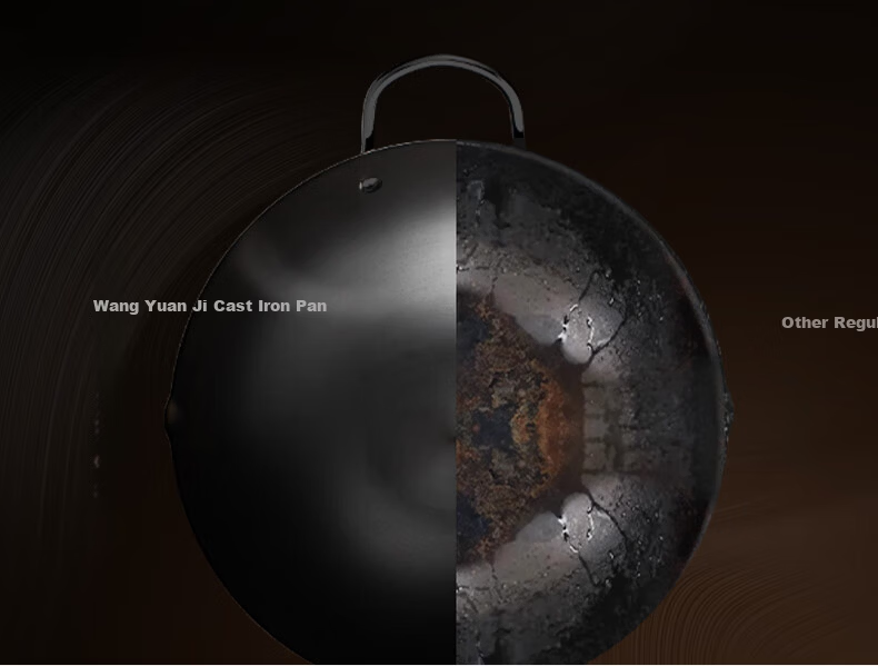 Wang Yuan Ji Cast Iron Wok Non-Coated 30cm Household Gas Stove Compatible Traditional Non-Stick Frying Pan 11