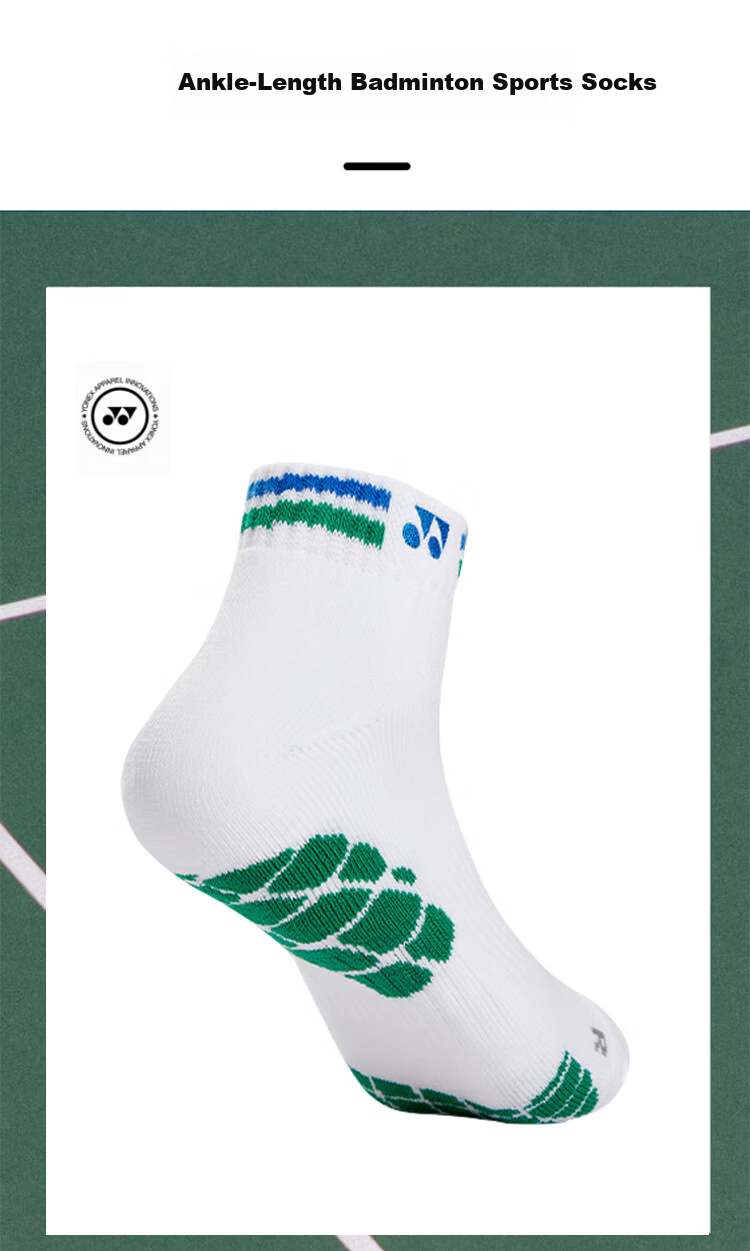 Yonex Badminton Socks Sweat-Absorbing Breathable Youth Professional Sports Socks 3450425BCR White Triple Pack 14
