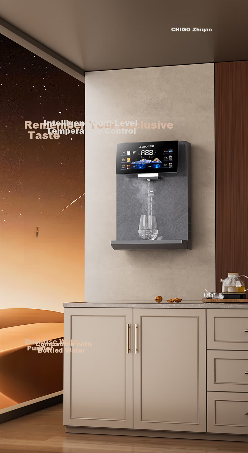 CHIGO Wall-Mounted Pipeline Water Dispenser with Self-Priming Barrel Water, Lingze Series, Direct Drinking Machine, Sideboard Water Dispenser ADZ23 1