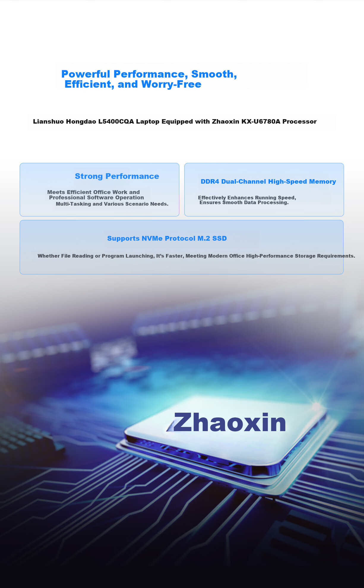 Lianshuo Hongdao L5400CQA Domestic Commercial Laptop Zhaoxin KX-U6780A/16GB/512GB/14-inch/Galaxy Kirin OS Trial Version 4