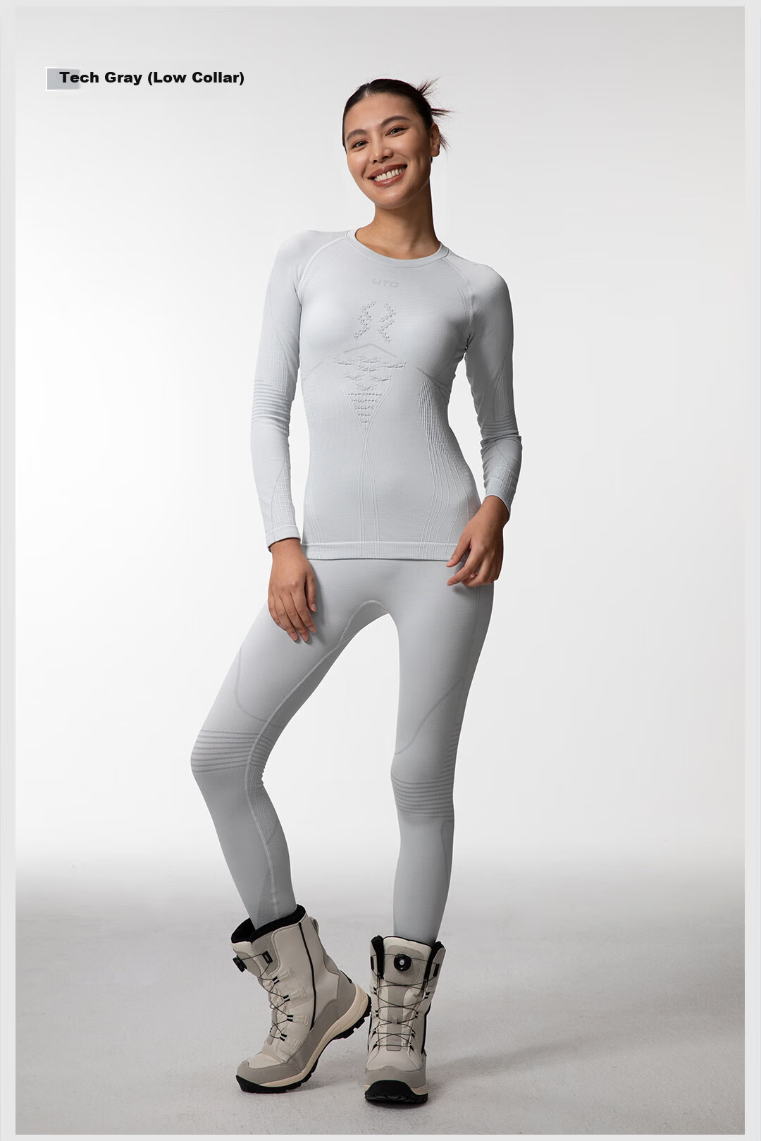 UTO Merino Wool Quick-Dry Base Layer Set Unisex Ski Mountaineering Thermal Underwear Classic Black Men’s L 30
