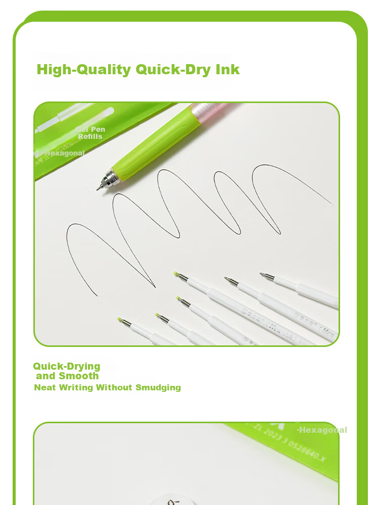 Class 3-2 Hexagonal 0.5mm Gel Pen Refills CS Tip 6-Pack 7