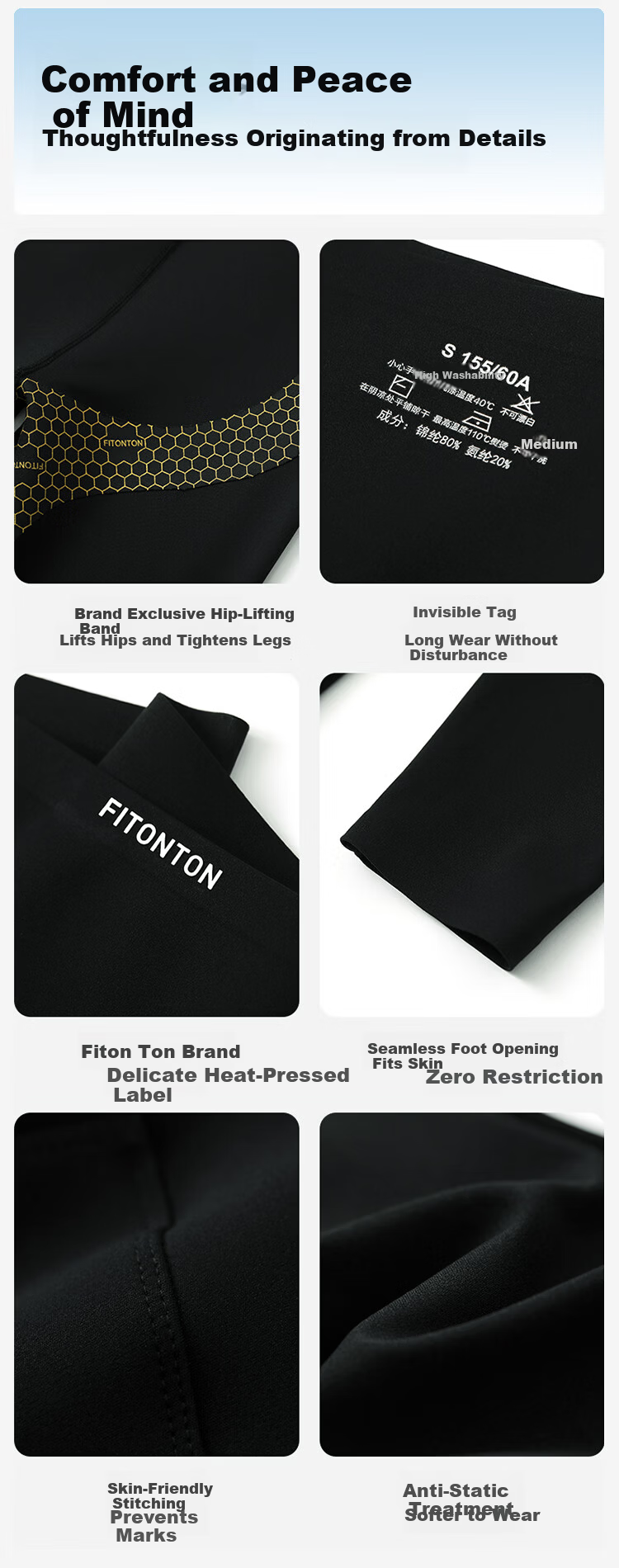 FitonTon Women's Summer Thin Ice Silk High-Waist Shaping Sharkskin Cycling Shorts Five-Point Yoga Leggings 14
