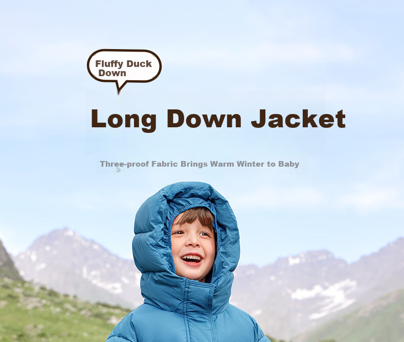Ciciibear Baby down Jacket, Long Winter Coat for Boys, Warm Outerwear, Triple Protection, Heat Retention, Children's Thickened And Extended Winter Clothing 1