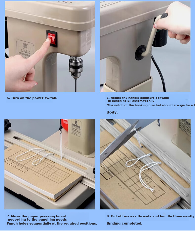 Doton DC-2168 Electric Wire Binding Punching Machine for Accounting Financial Vouchers Document Tickets Electric Punching Wire Binding Machine 10