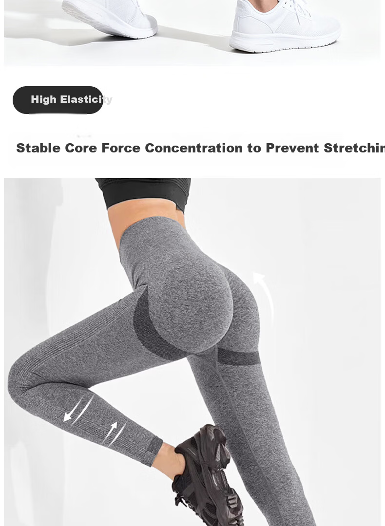 Free Style High-Waist Butt-Lifting Yoga Pants for Women Peach Hip Sports Leggings Slimming Seamless Butt-Enhancing Running Fitness Training Wear 5