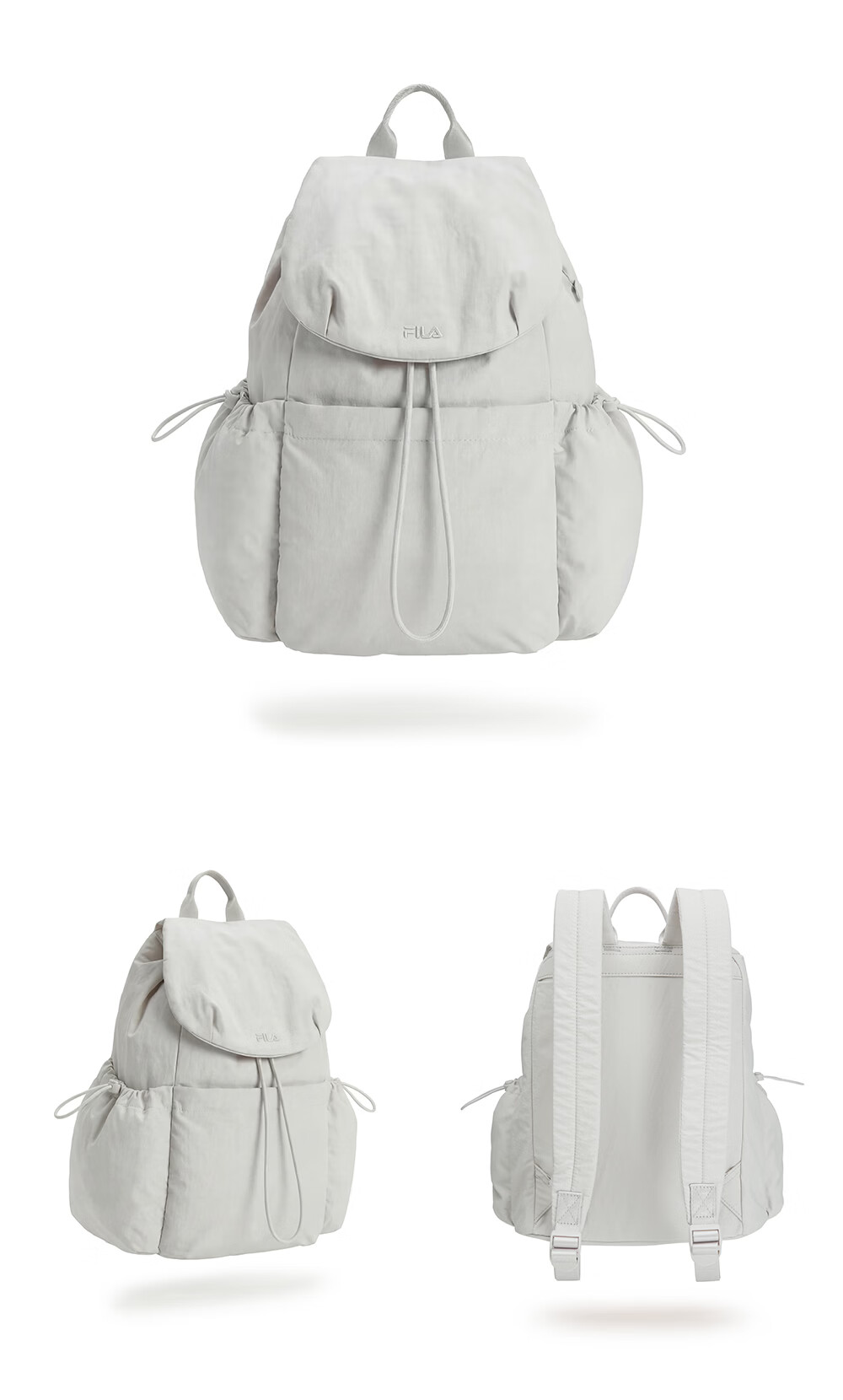 FILA Han So-hee Style Official Women's Summer Macaron Multi-Pocket Backpack School Bag Casual Bag 43