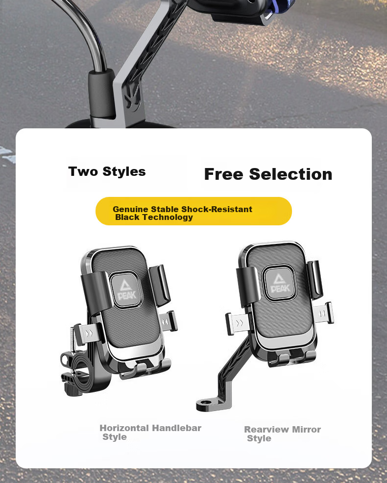 Peak Electric Vehicle Phone Holder Bicycle Motorcycle Express Quick Lock Mount Road Cycling Gear Rearview Mirror Style 9