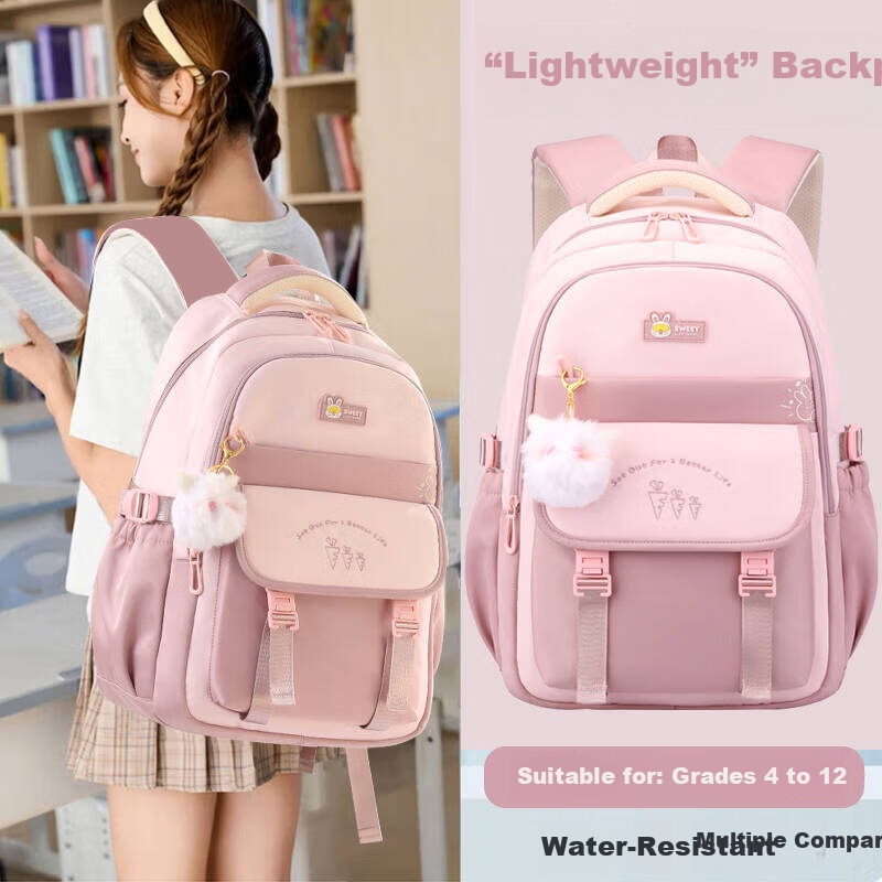 Anyshine Elementary School Backpack for Girls High-Value Large Capacity Lightweight Shoulder Bag for 4th-6th Grade Junior High Students