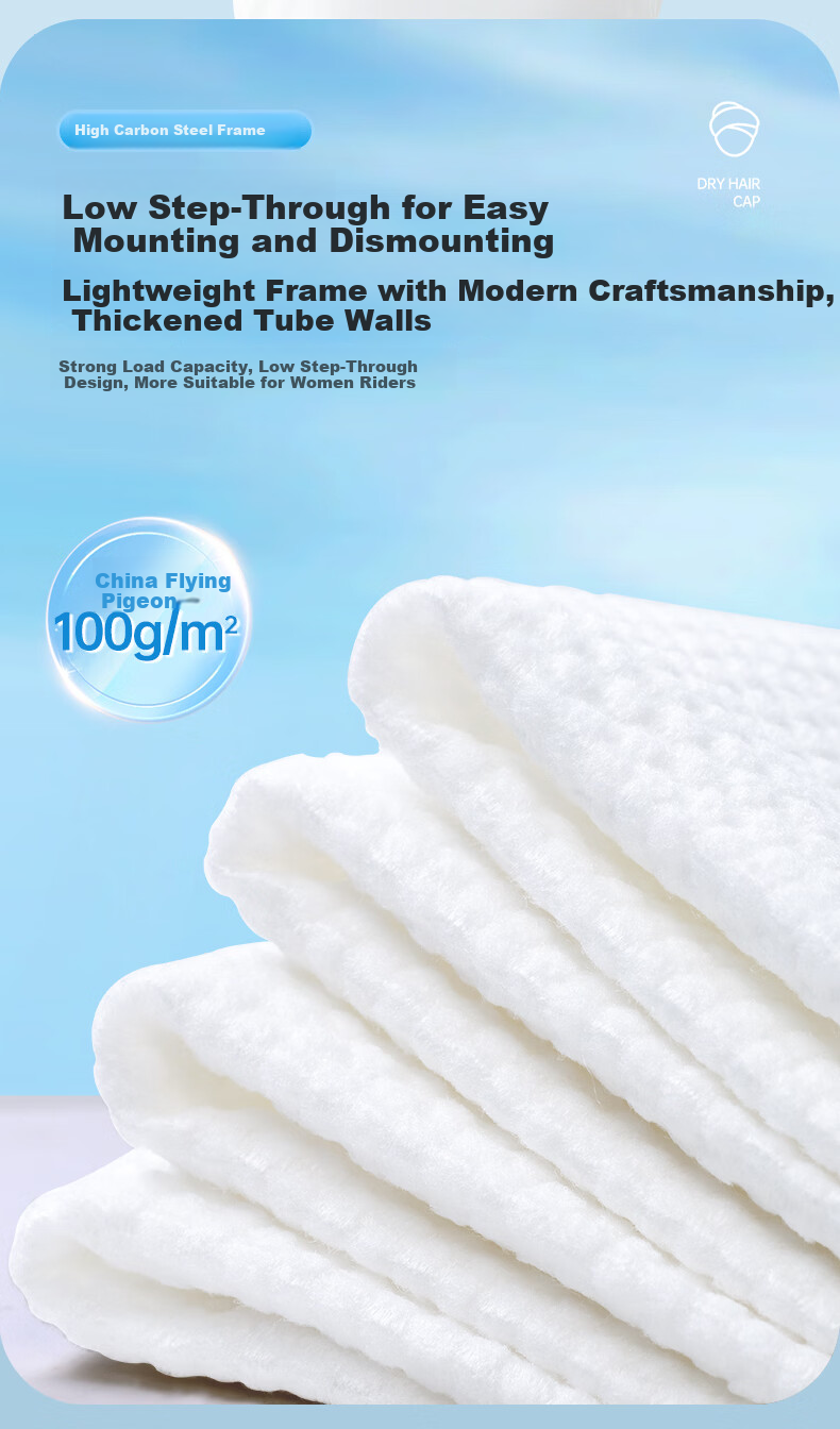 MUJI Disposable Thickened Water-Absorbent Hair Drying Towel Caps for Women, Travel Pack of 3 4