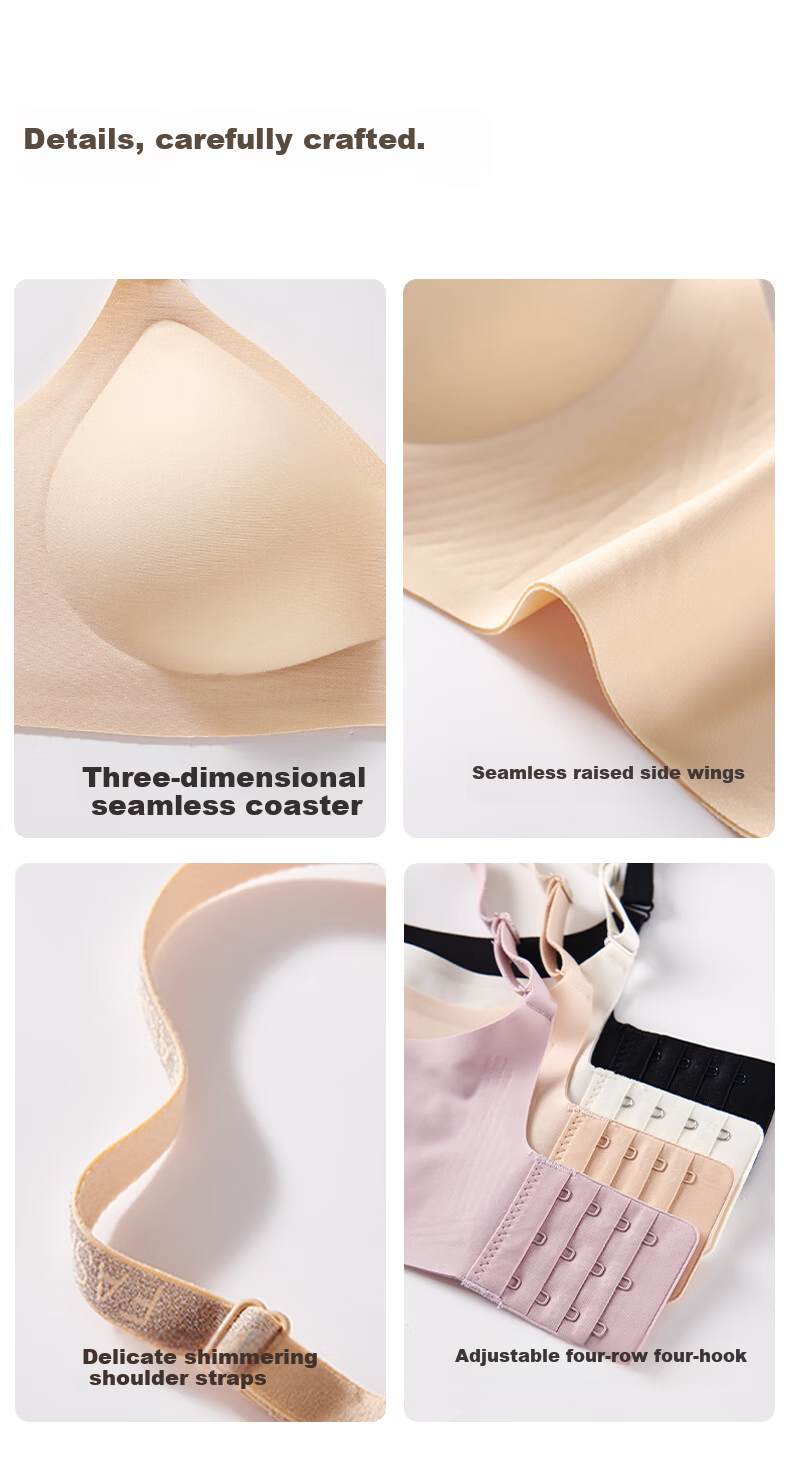 Miiow Camellia Seamless Women's 10A Antibacterial Wireless Bra Push-Up Lift Anti-Sagging Thin Bra 17