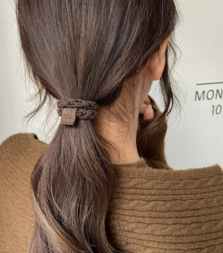MEIFUYU High Elasticity Milk Coffee Bear Hair Tie Set of 10 WH7253 7
