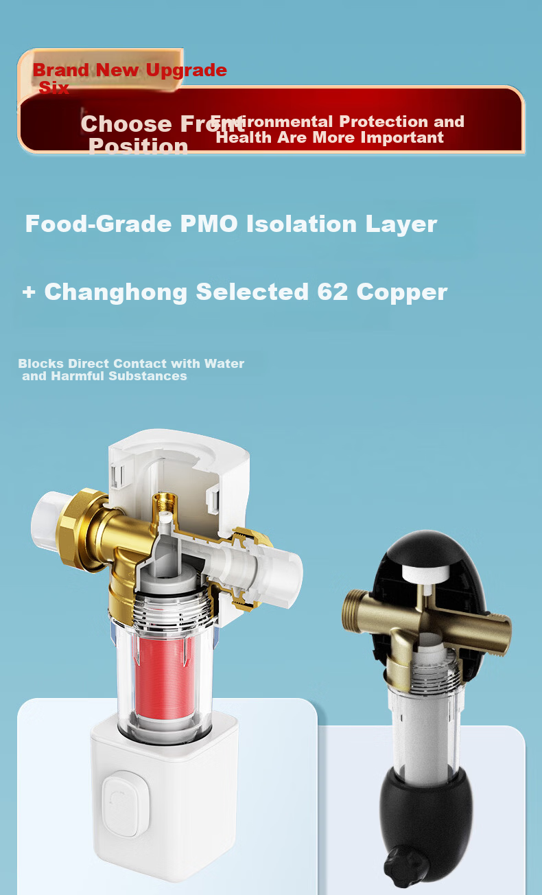 CHANGHONG 25 Micron Pre-Filter Bionic Fish Gill Disc Antibacterial Automatic Backwash Pressure Gauge Whole House High Flow Water Purifier Top 10 Water Purifier 16