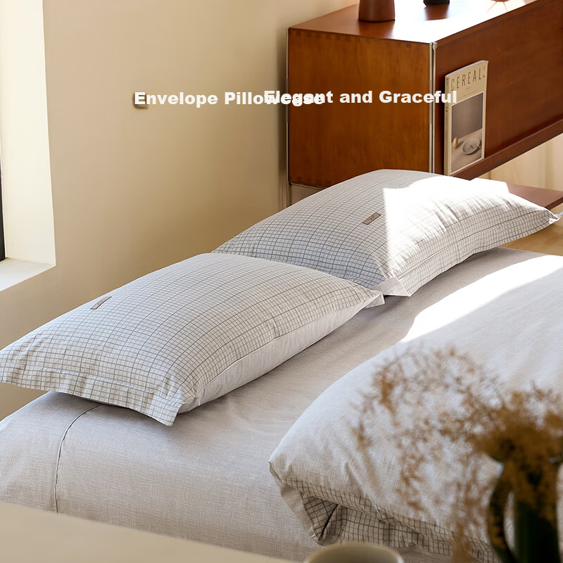 Luolai Home Textiles Student Dormitory 3-Piece Set 100% Cotton Bed Sheet and Quilt Cover Striped Puppy 150*215 Beige