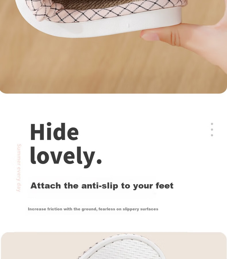 Huamei Jianbu Linen Slippers Home Indoor Non-Slip All-Season Sweat-Absorbing Breathable Cotton Linen Slippers HM6106 Pink Size 40-41 12