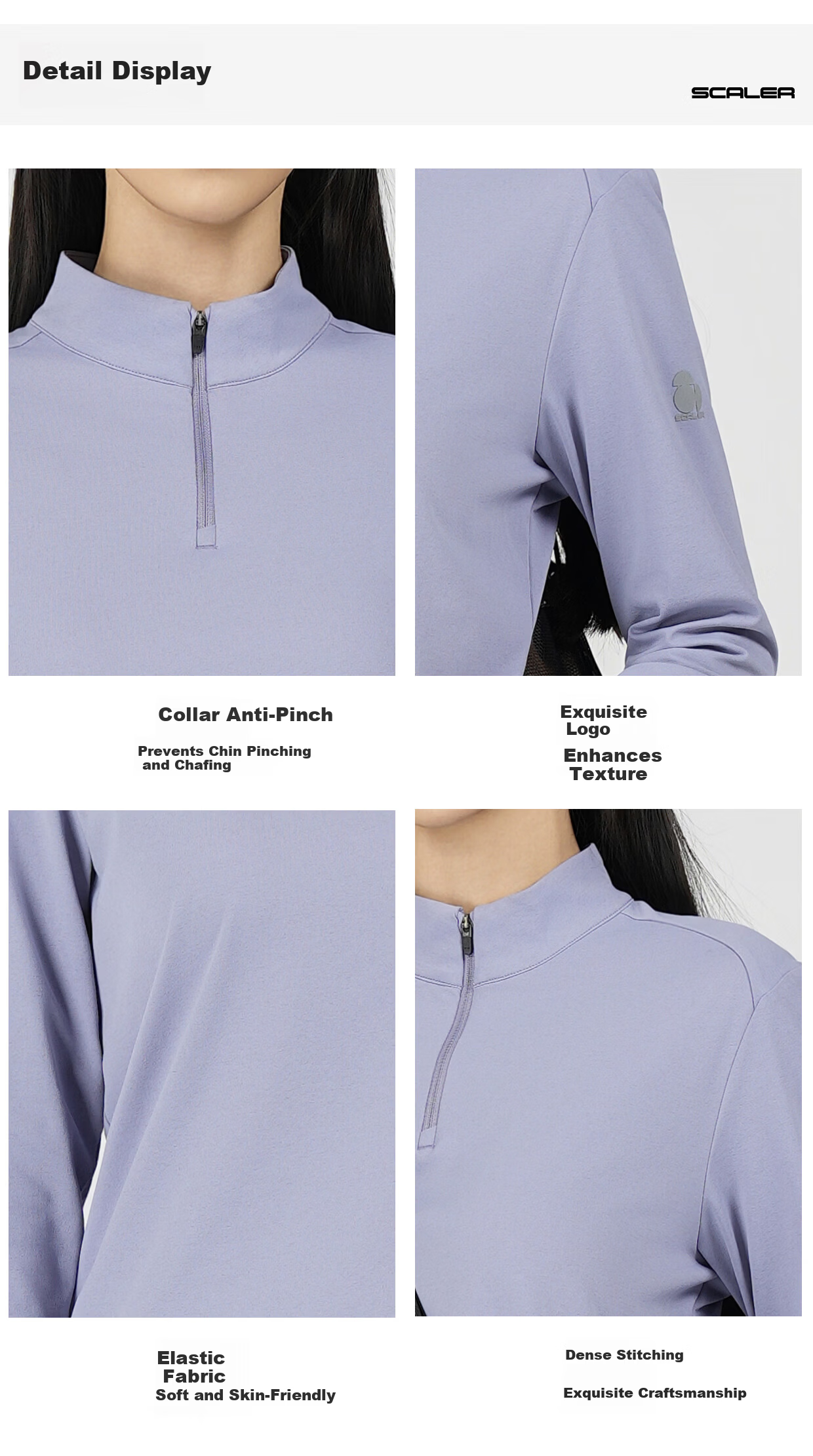 SCALER Outdoor Long Sleeve T-Shirt High Elastic Antibacterial Moisture-Wicking Quick-Dry Running Hiking UV Protection Top F4616D26 12