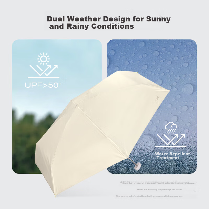 Wpc. UV Protection Folding Sun Umbrella Japanese Anti-UV Lightweight Portable Black Coating Sunscreen Umbrella Rain and Sun Dual Use