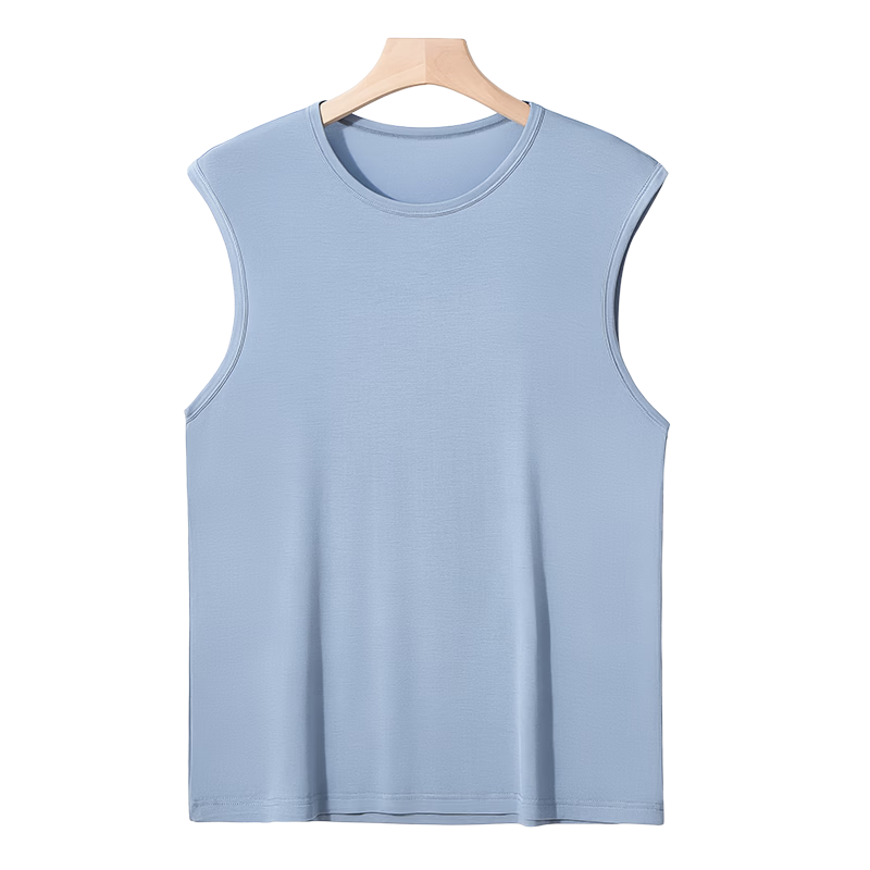 Yiershuang Men's Vest Spring Summer Thin 50S Modal Sleeveless Wide Shoulder Seam Undershirt Outerwear
