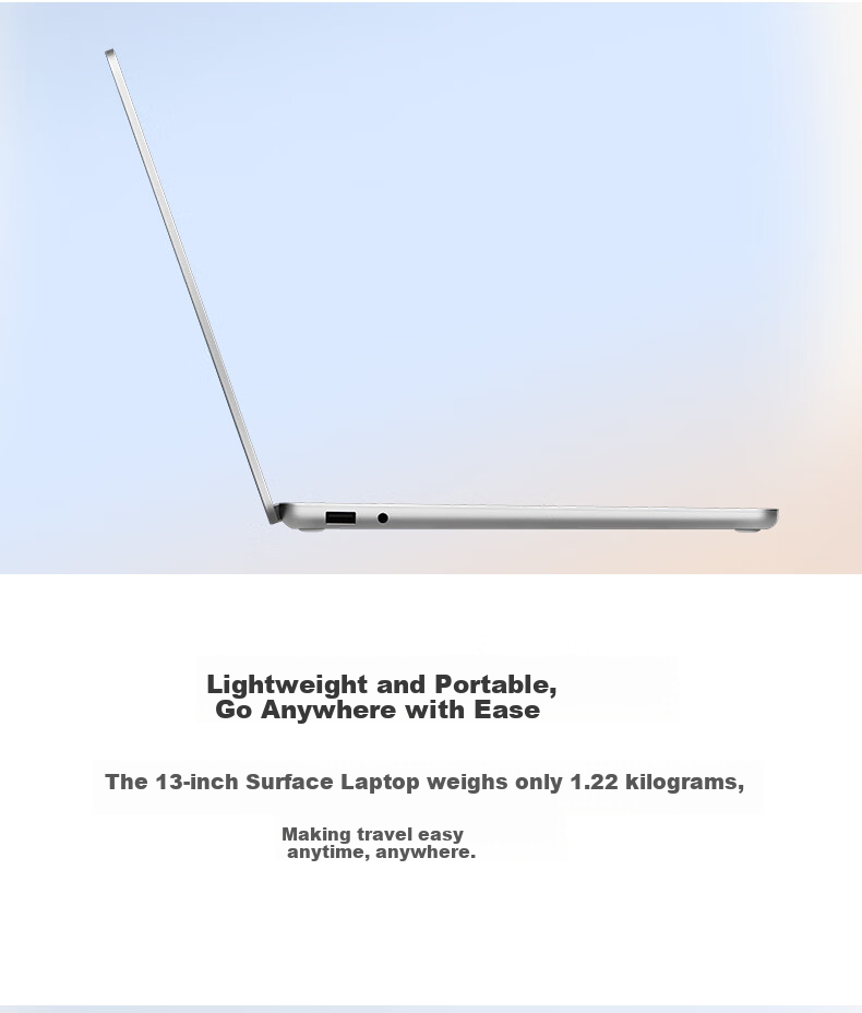 Microsoft Surface Laptop 13-inch Notebook Computer National Subsidy Touchscreen Lightweight AI+PC Snapdragon X Plus 16GB 256GB Platinum 3