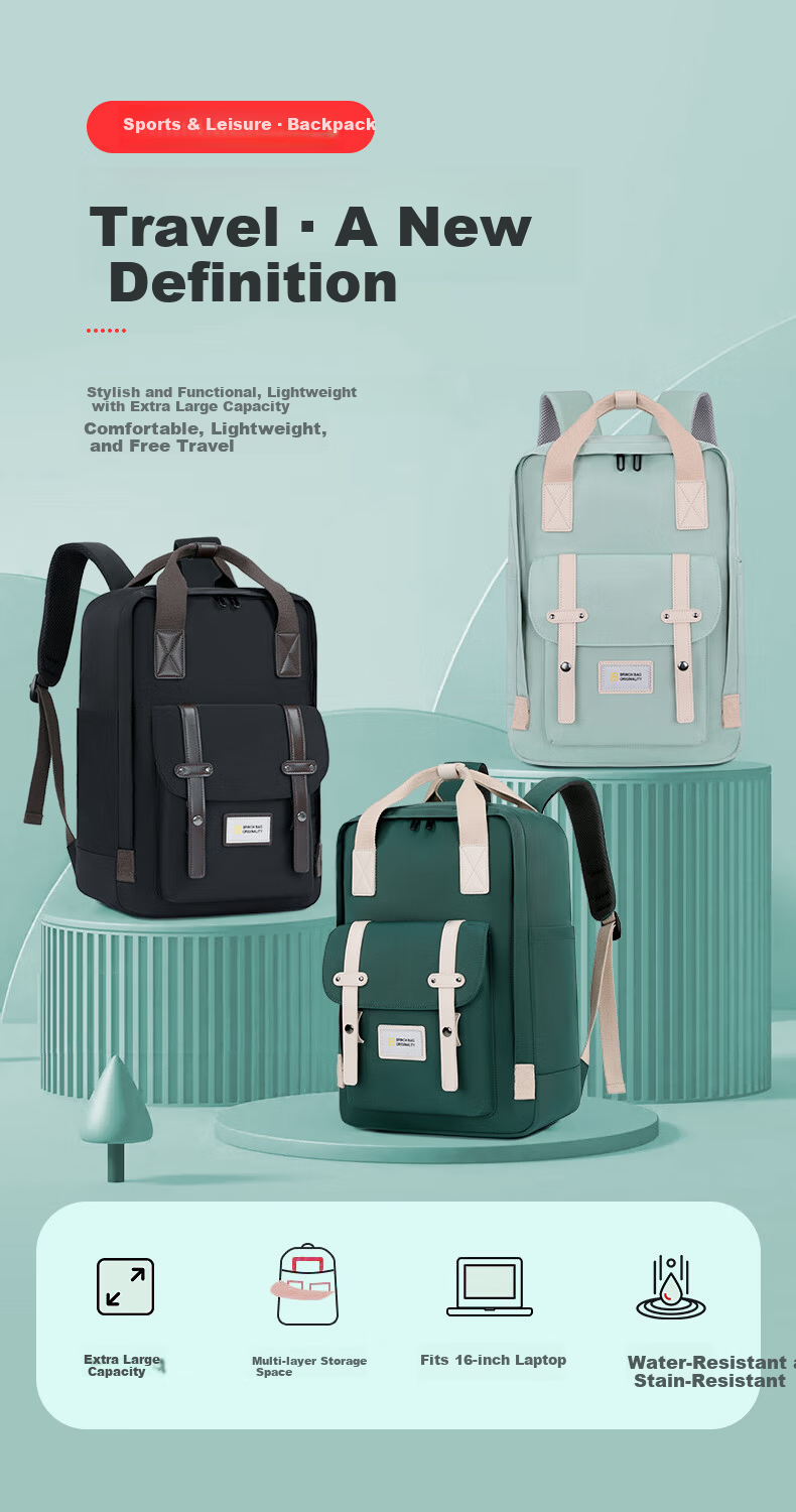 BRINCH Laptop Backpack for Men And Women, Compatible with Xiaomi And Huawei, Suitable for 15.6/16 Inch Laptops, Business Travel Bag 1
