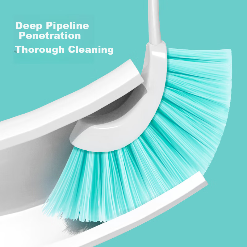 Meiliya Toilet Brush with Long Handle, Soft Bristles, Wall-Mountable, No Dead Angle Cleaning, Bathroom Squat Toilet Cleaner