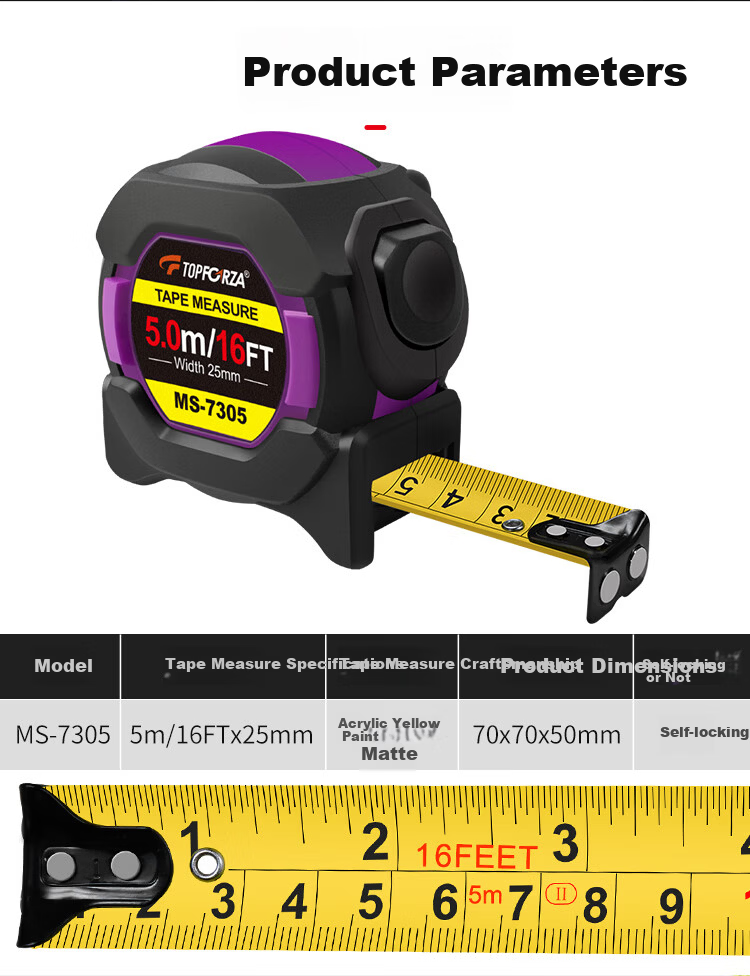 TOPFORZA Authentic Luban Ruler, 5.5 Meters, Self-Locking Steel Tape Measure, Meter Ruler, Box Ruler, Feng Shui Ruler, Dinglan Ruler, Measuring Ruler MS-7355 6