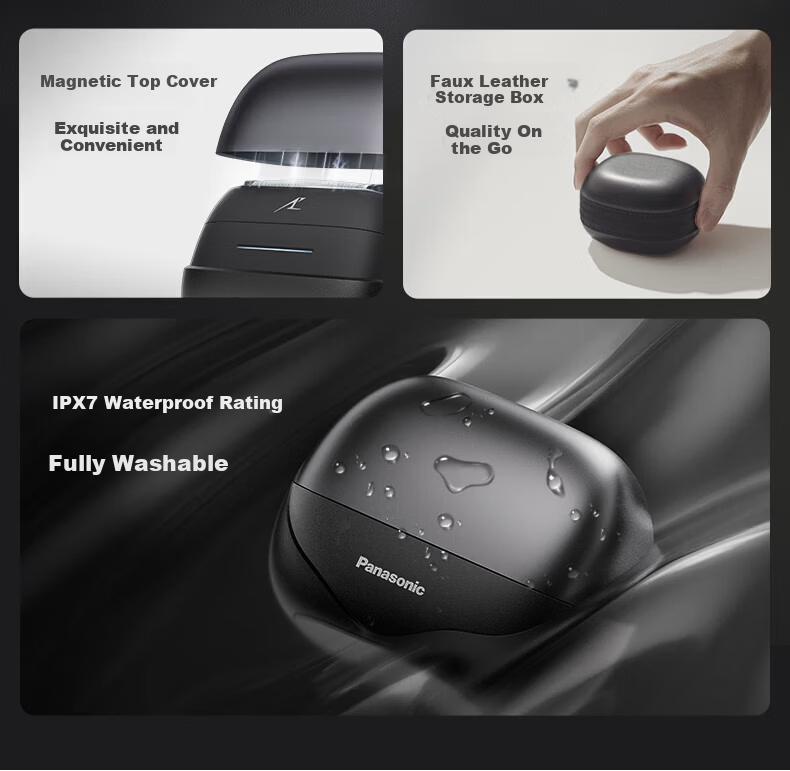 Panasonic Palm IN Electric Shaver Reciprocating Imported Stainless Steel Five-Blade Type-C Portable Flagship Shaver 520 Gift for Boyfriend CM50 Titanium Gray 19