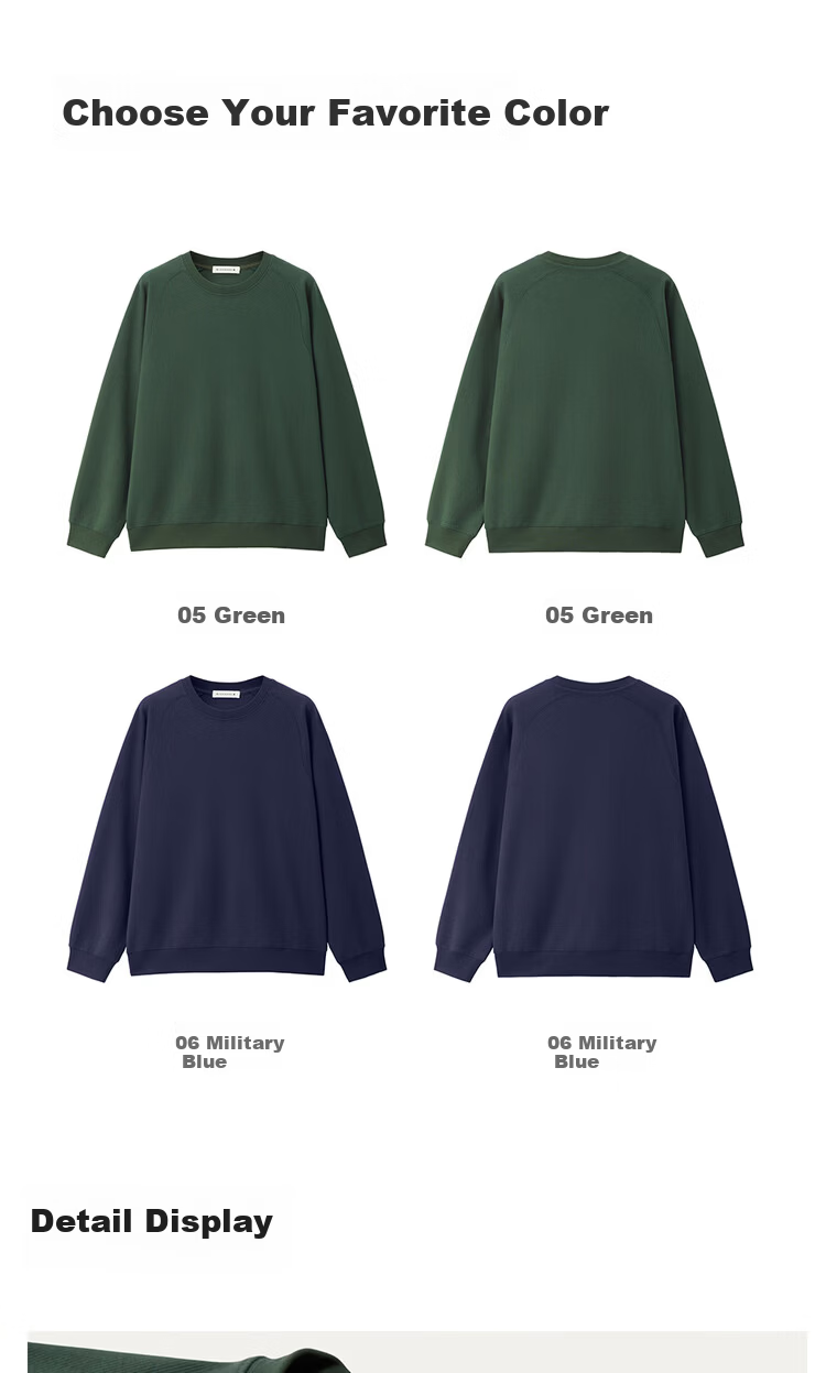 Giordano Designer Green Textured Crewneck Loose Fit Sweatshirt Men Spring New 18025805 19