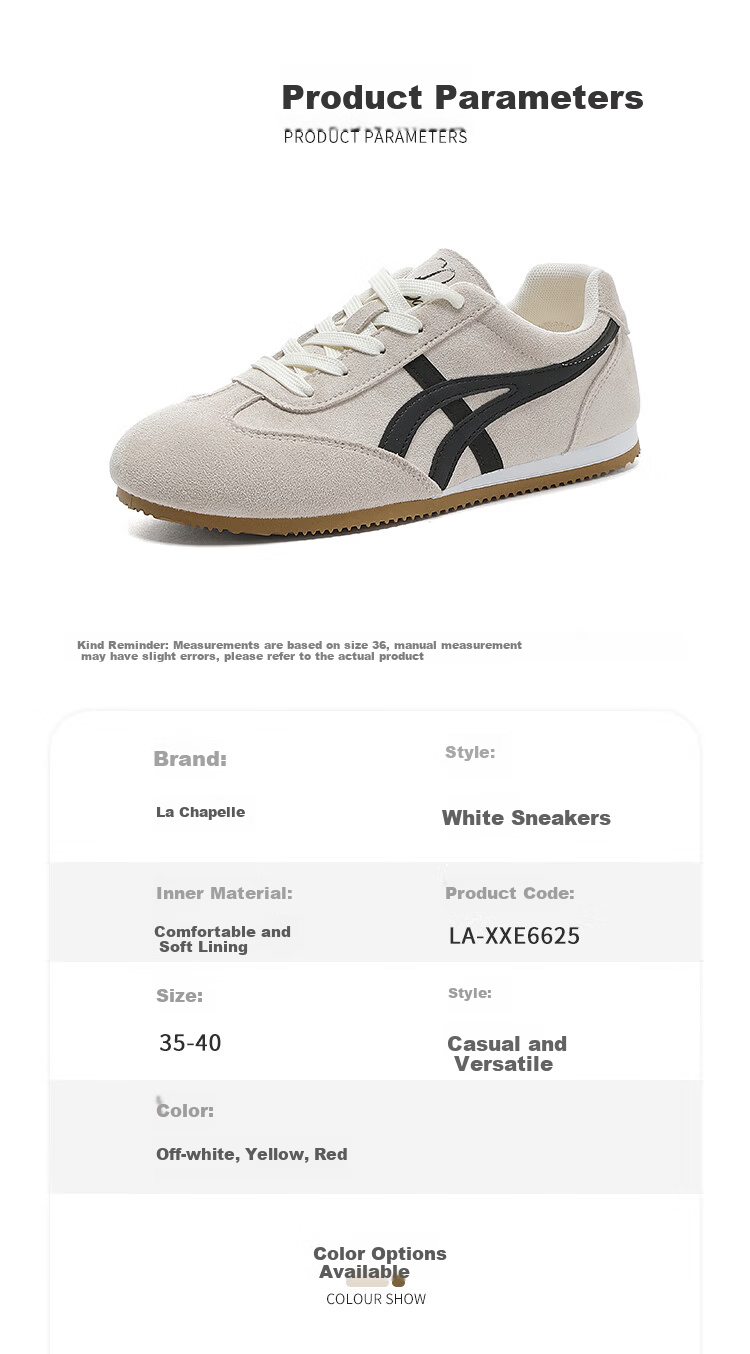 La Chapelle Women's Thick Sole Casual Low-top Lightweight Sports Shoes - XXE6625Z Yellow Size 37 1