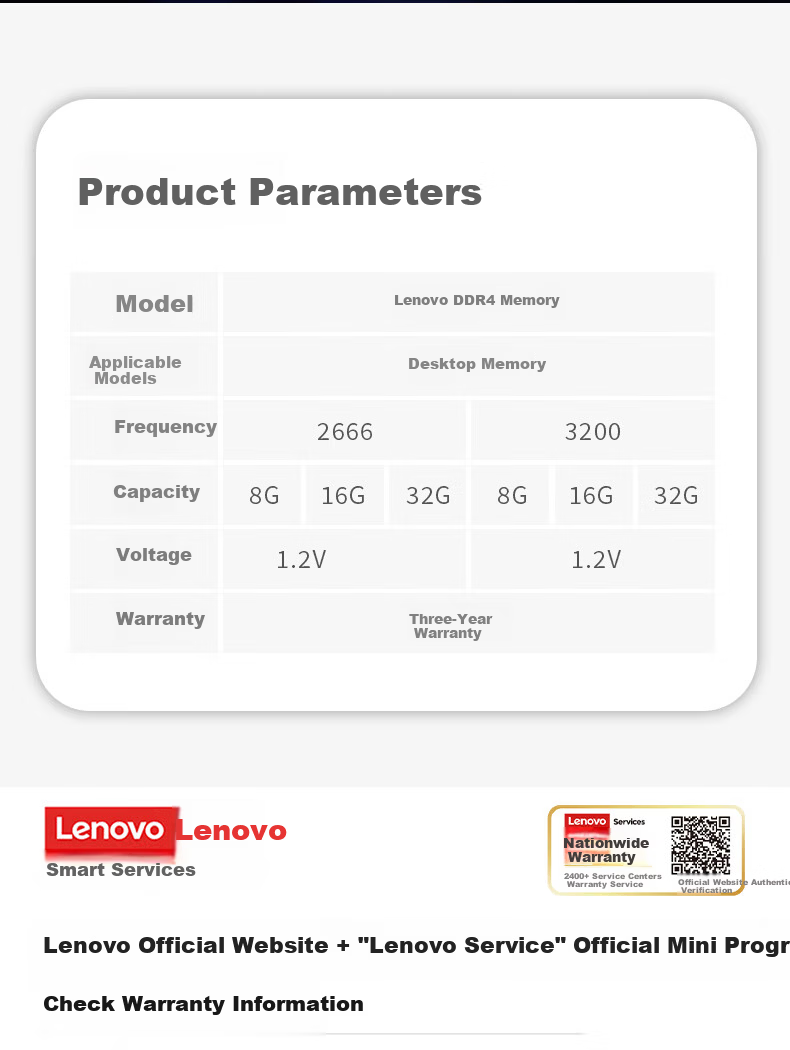 Lenovo 8GB DDR4 2666 Desktop RAM Module 6