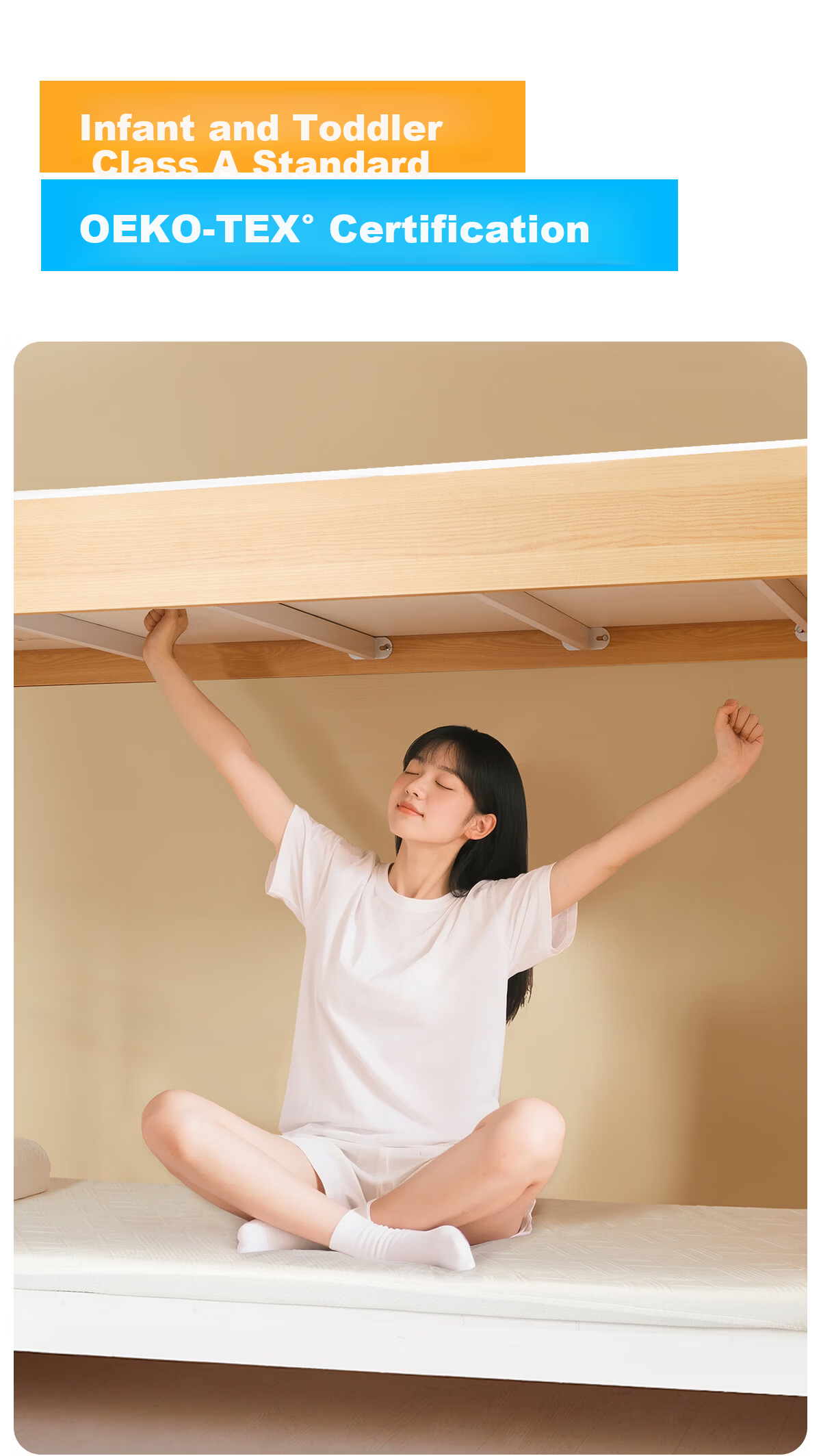 Mercury Children's Mattress Pad Student Dormitory Single A-Class Antibacterial Thickened Foldable Memory Foam Mattress 0.9m×1.9m 3