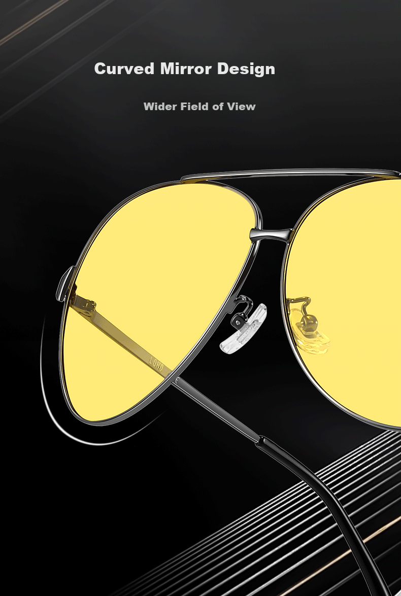 LOHO Men's Day and Night Driving Sunglasses Non-Polarized UV Protection Anti-Glare Night Vision Far Light 12